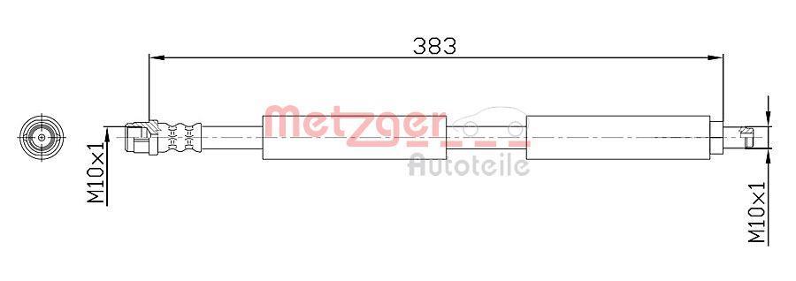 Flexible de frein (Durite de frein) METZGER ref. 4118574